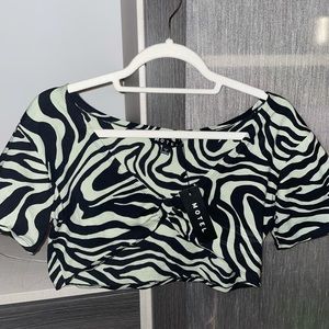 Motel Rocks Wavey Zebra Crop Top